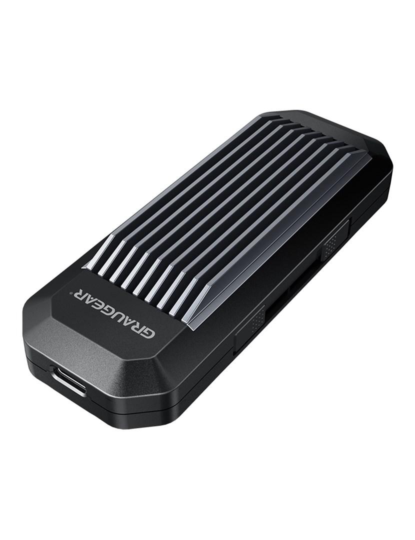 Eksternt M.2 NVMe SSD-kabinet – GRAUGEAR G‑M202‑AC‑10G, sort