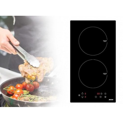 Induktionskogeplade MPM 30 cm - 2 zoner, touch og timer