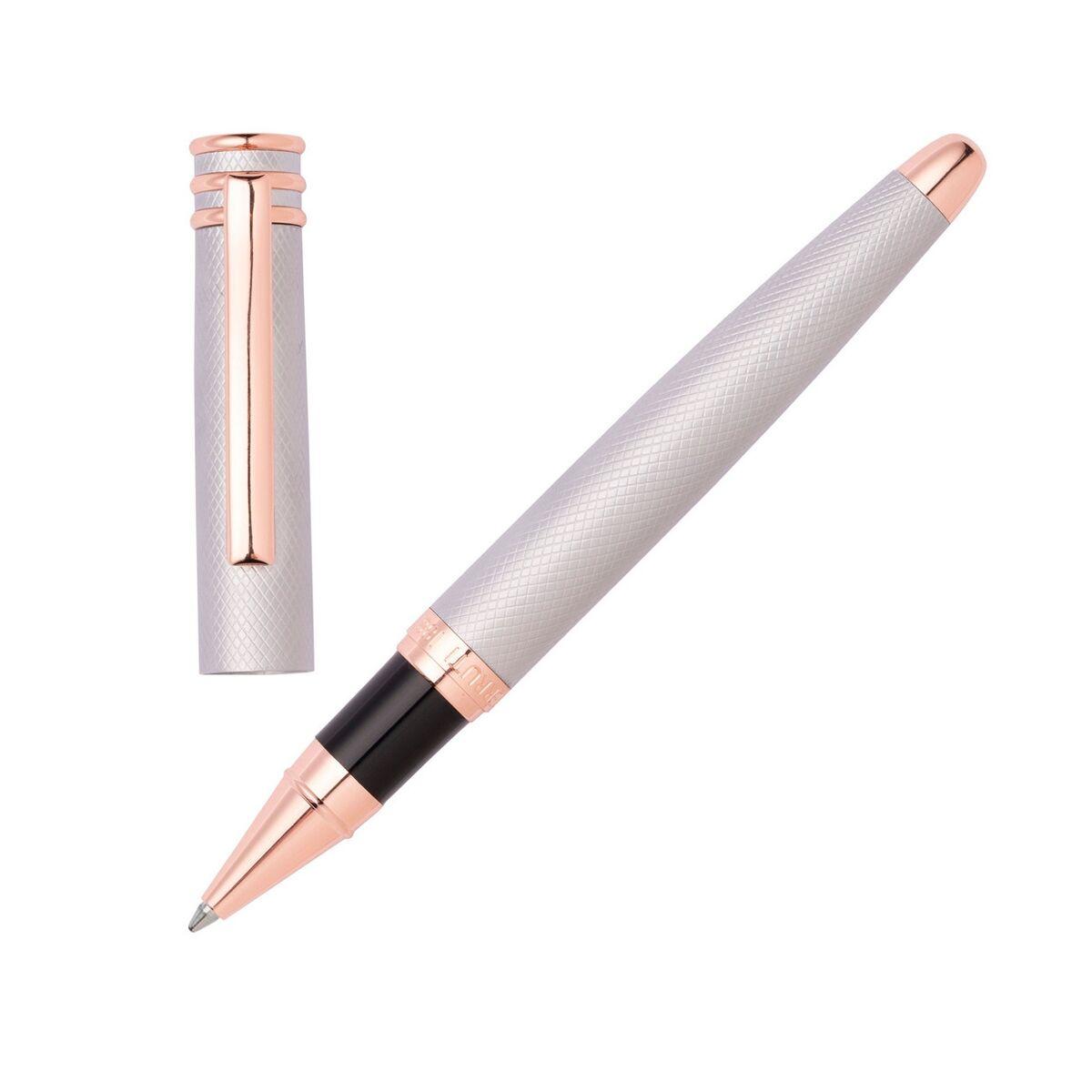 Kuglepen Cerruti NSW2985C - elegant rollerball i sølv/rosaguld