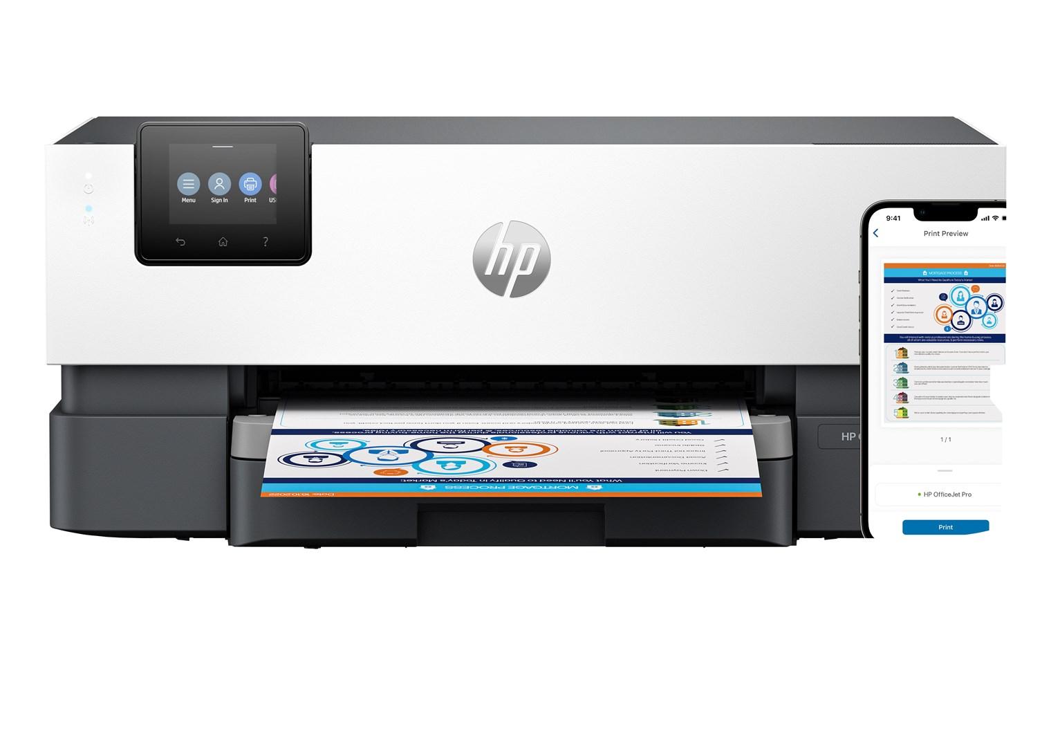 Blækprinter farve - HP OfficeJet Pro 9110b med duplex og Wi?Fi