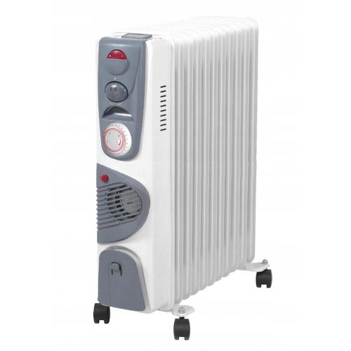 Olieradiator Volteno 11-ribber med turbo-blæser og timer 2.500 W + 400 W