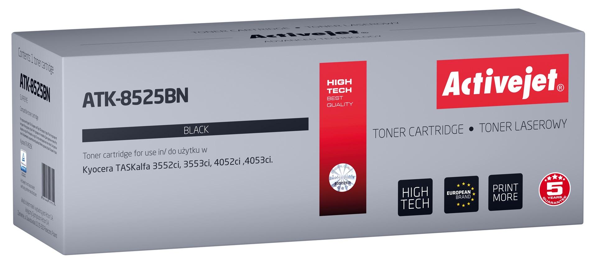 Tonerpatron Activejet ATK-8525BN – sort, kompatibel med Kyocera TK-8525K, Supreme, 30.000 sider