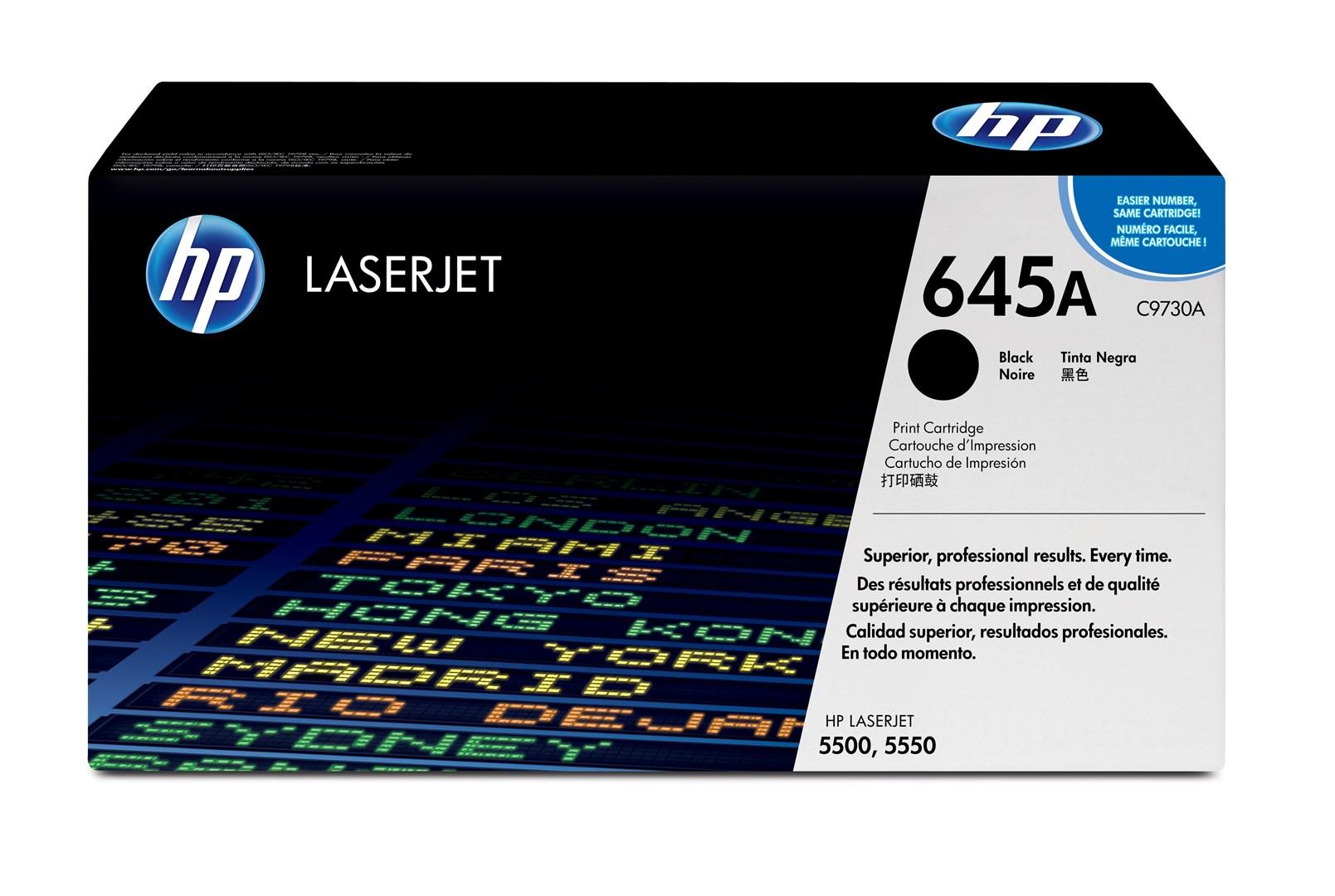 Toner til laserprinter - HP 645A sort (Original) billede