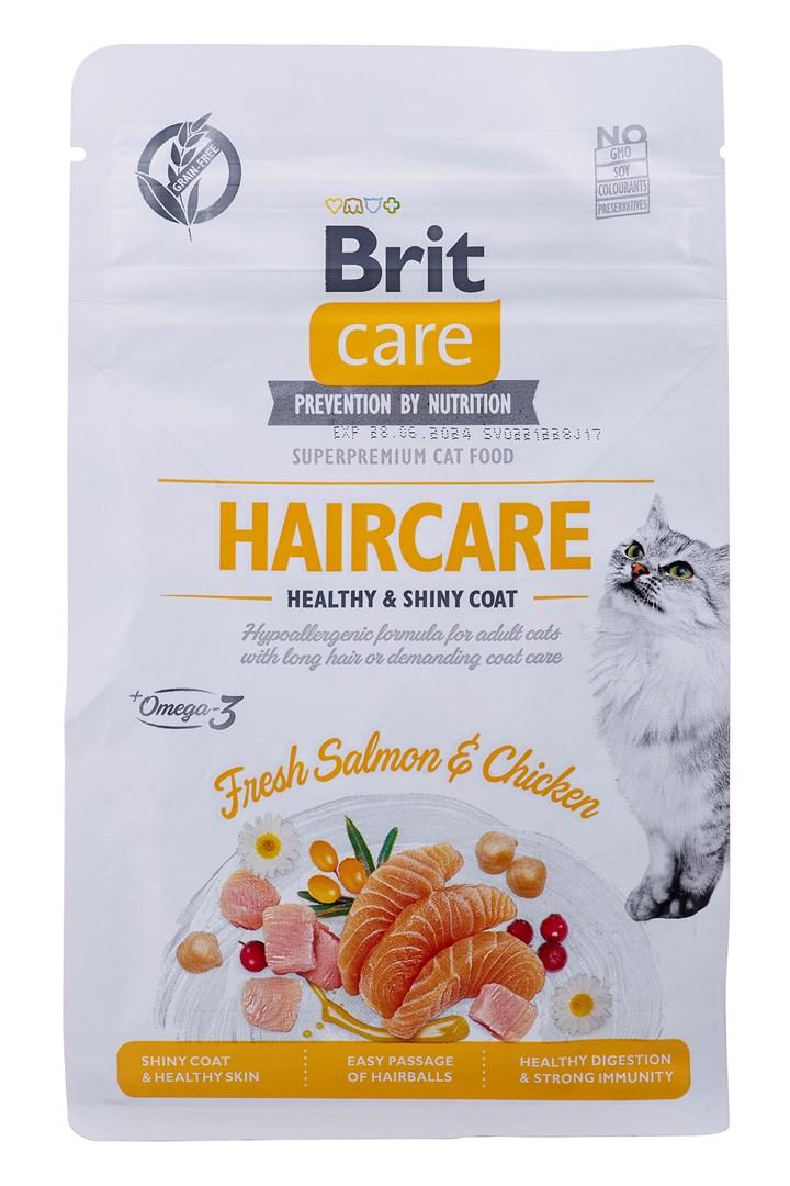 Kattemad Brit Care Grain Free Haircare – sund og skinnende pels, tørfoder 400 g billede