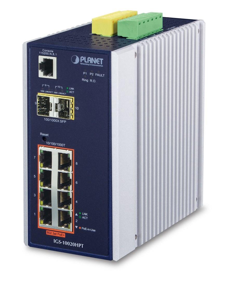 Netværksswitch Planet IGS-10020HPT Managed L2+ Gigabit PoE+ (sort/hvid) billede