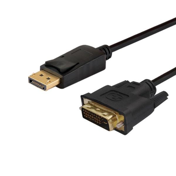 DisplayPort til DVI kabel 1,8 m – Savio CL-106, sort billede