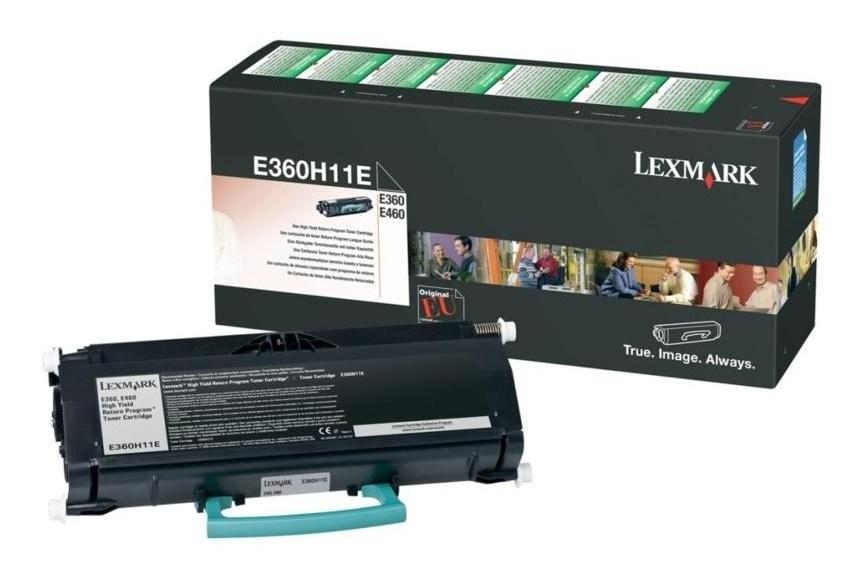 Toner sort - Lexmark E360H11E, original, 9.000 sider billede
