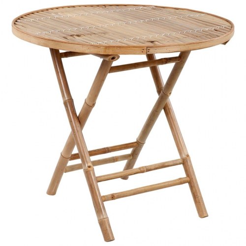 Udendørs spisebordssæt 5 dele med hynder foldbart bambus