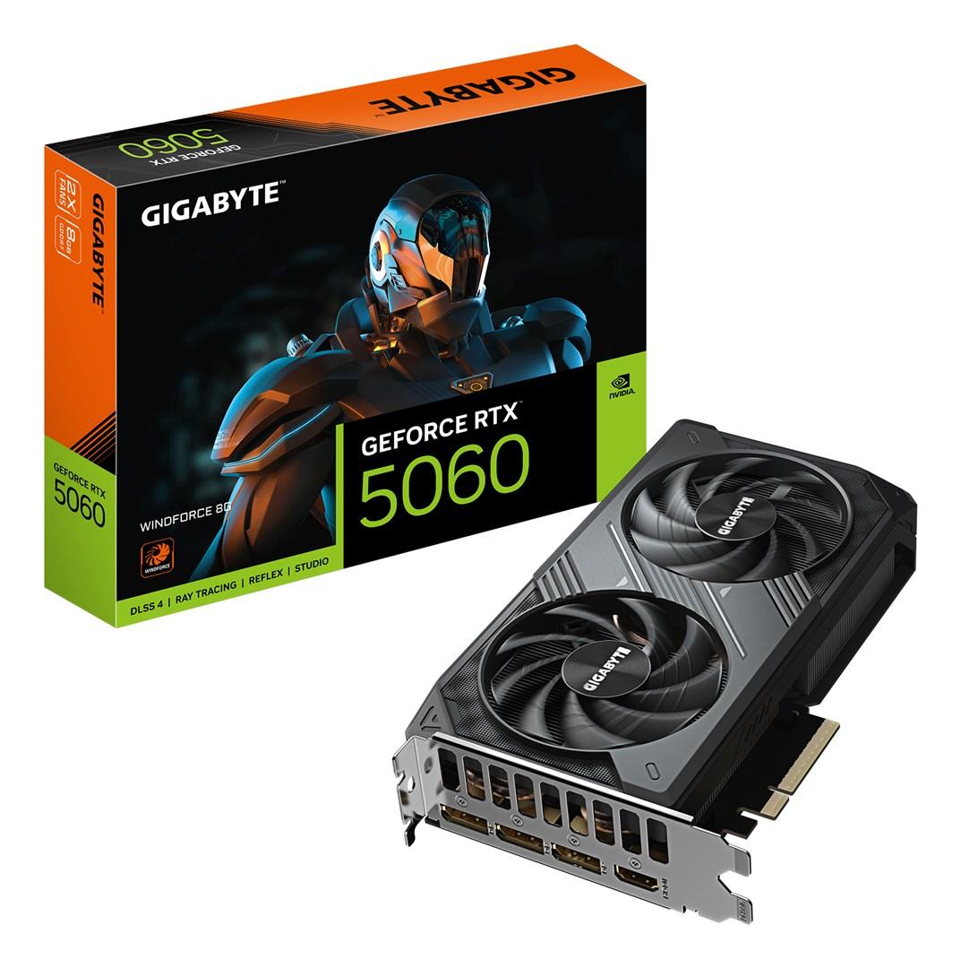 Grafikkort Gigabyte GeForce RTX 5060 Windforce 8G - 8 GB GDDR7, PCIe 5.0 billede
