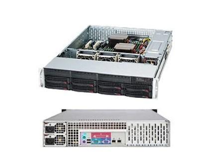 Serverkabinettet Supermicro 2U rack - sort, 800 W PSU billede