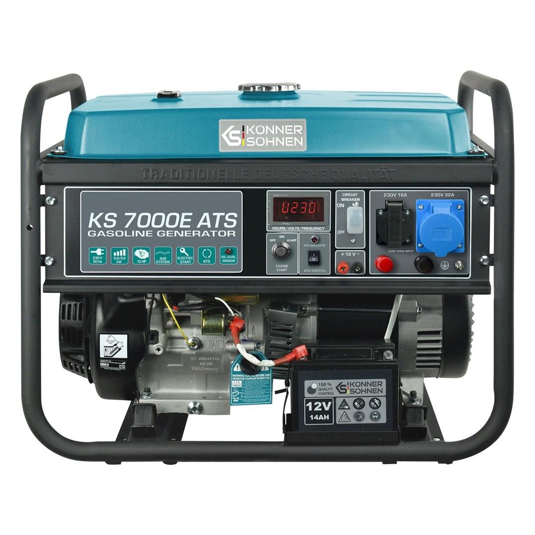 Generator benzin 5000 W - Könner & Söhnen KS 7000E ATS, 25 l, sort/teal billede