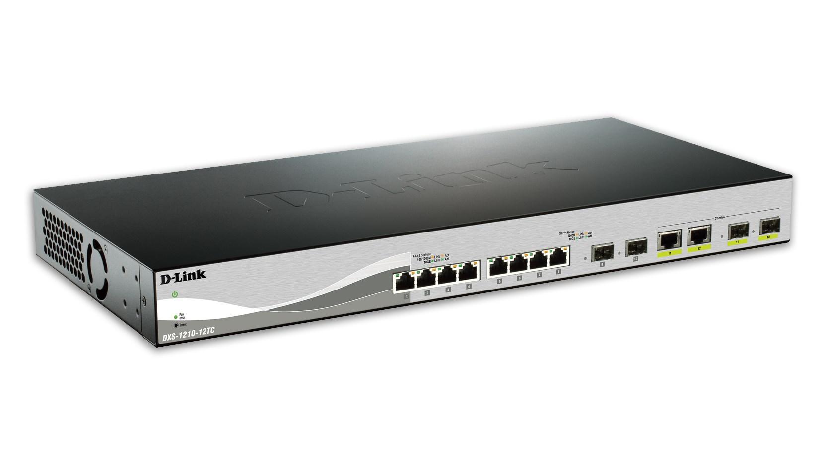 Netværksswitch D-Link DXS-1210-12TC/E Managed L2 10G, 1U, sort/sølv billede
