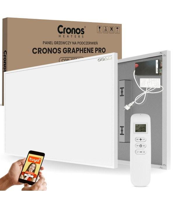 Infrarød varmepanel 900 W – Cronos Graphene Pro med fjernbetjening og Wi‑Fi