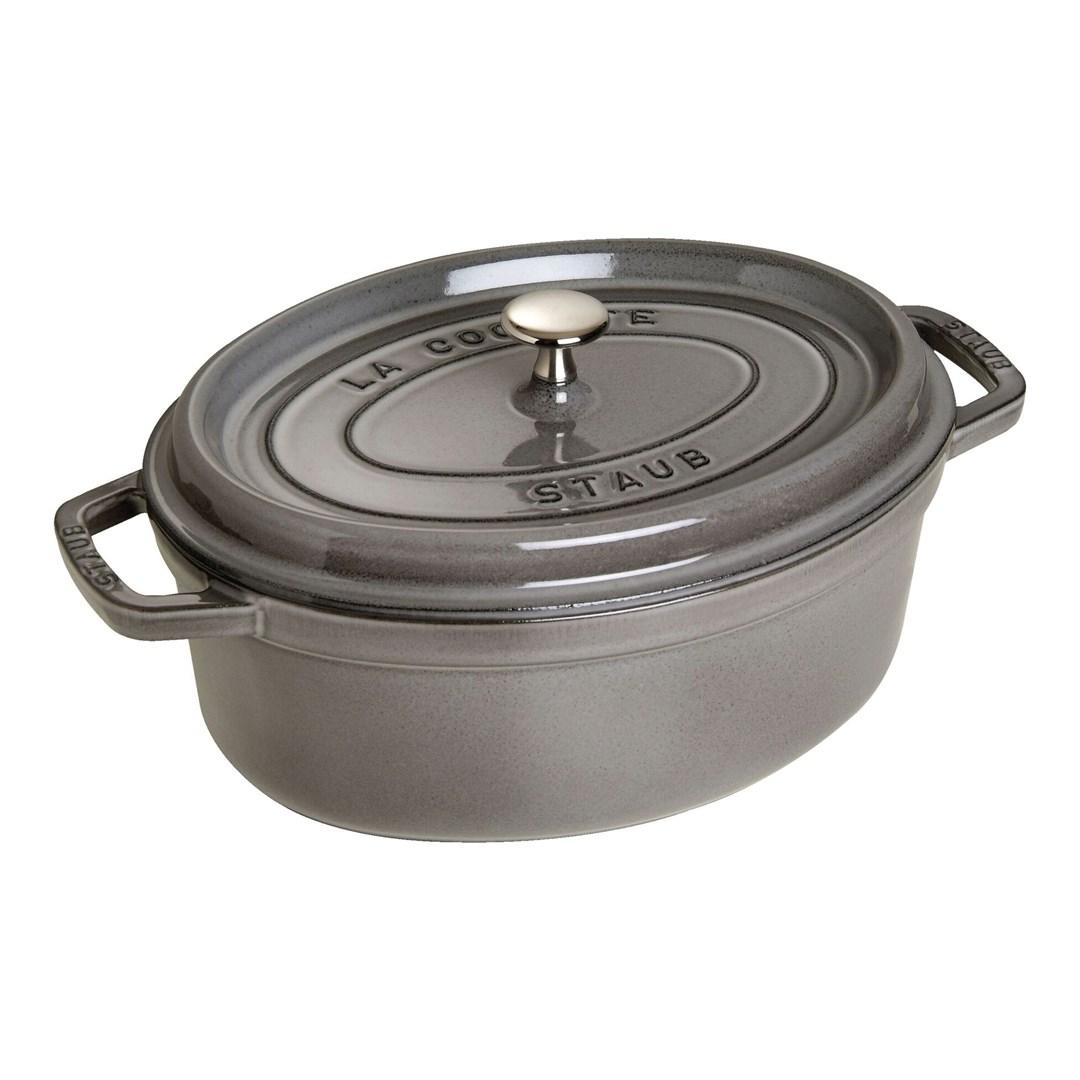 STAUB - Cocotte med dække - 29 cm - 4.2 L - oval - grafitgrå