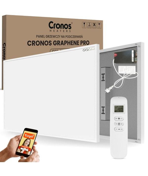 Infrarød varmepanel 1100 W – Cronos Graphene Pro med fjernbetjening