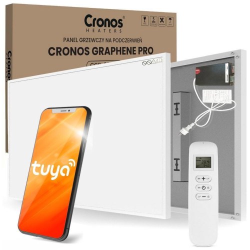 Infrarød varmepanel 1100 W – Cronos Graphene Pro med fjernbetjening
