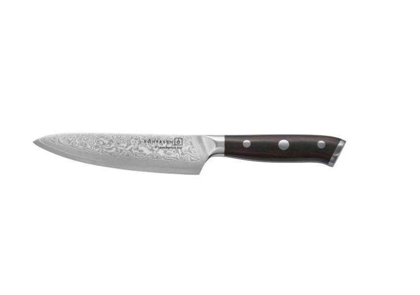Kokkekniv KOHERSEN Elegance universal 12,7 cm - damaskusstål, ibenholt