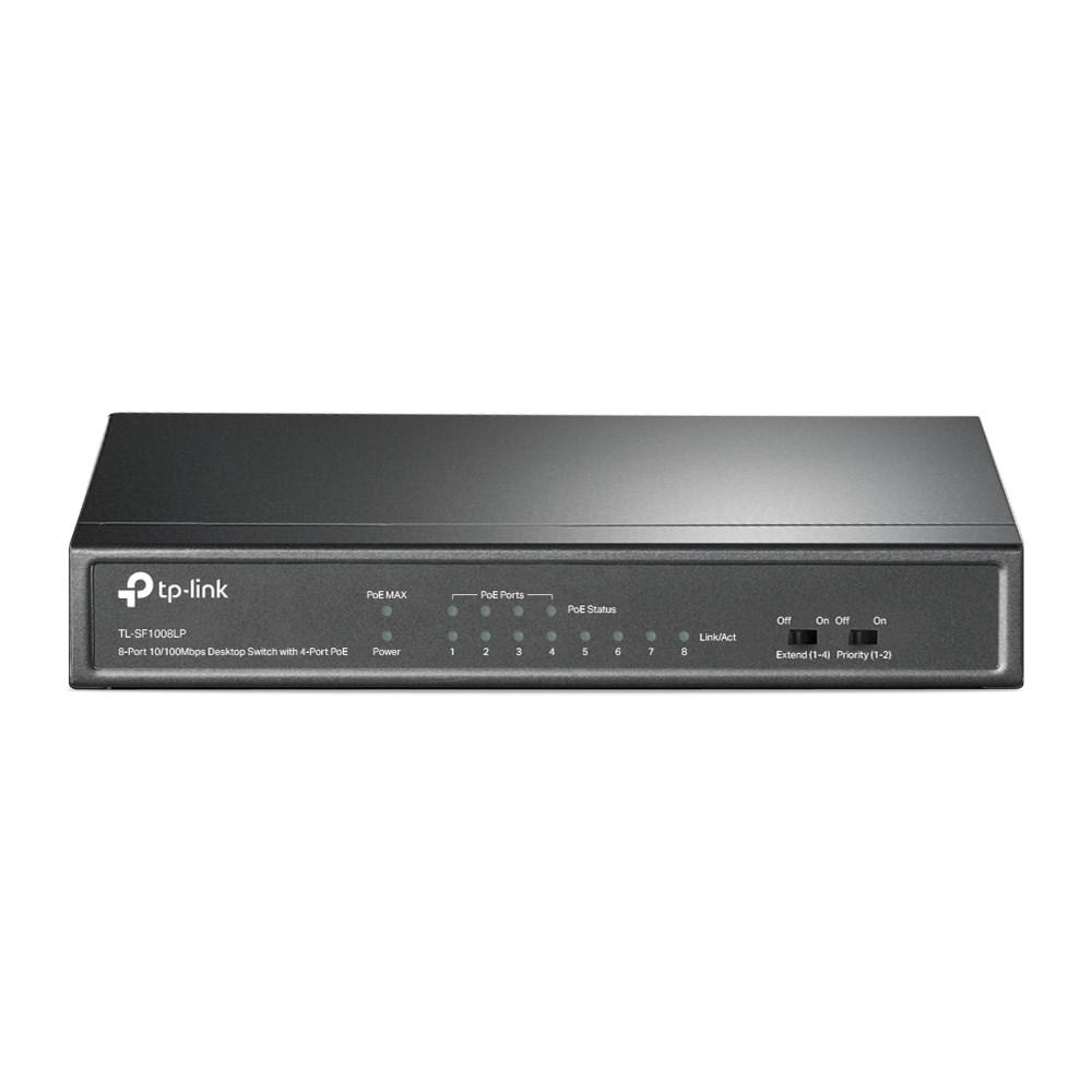 Netværksswitch TP-Link TL-SF1008LP - 8-port 10/100 med 4x PoE, sort