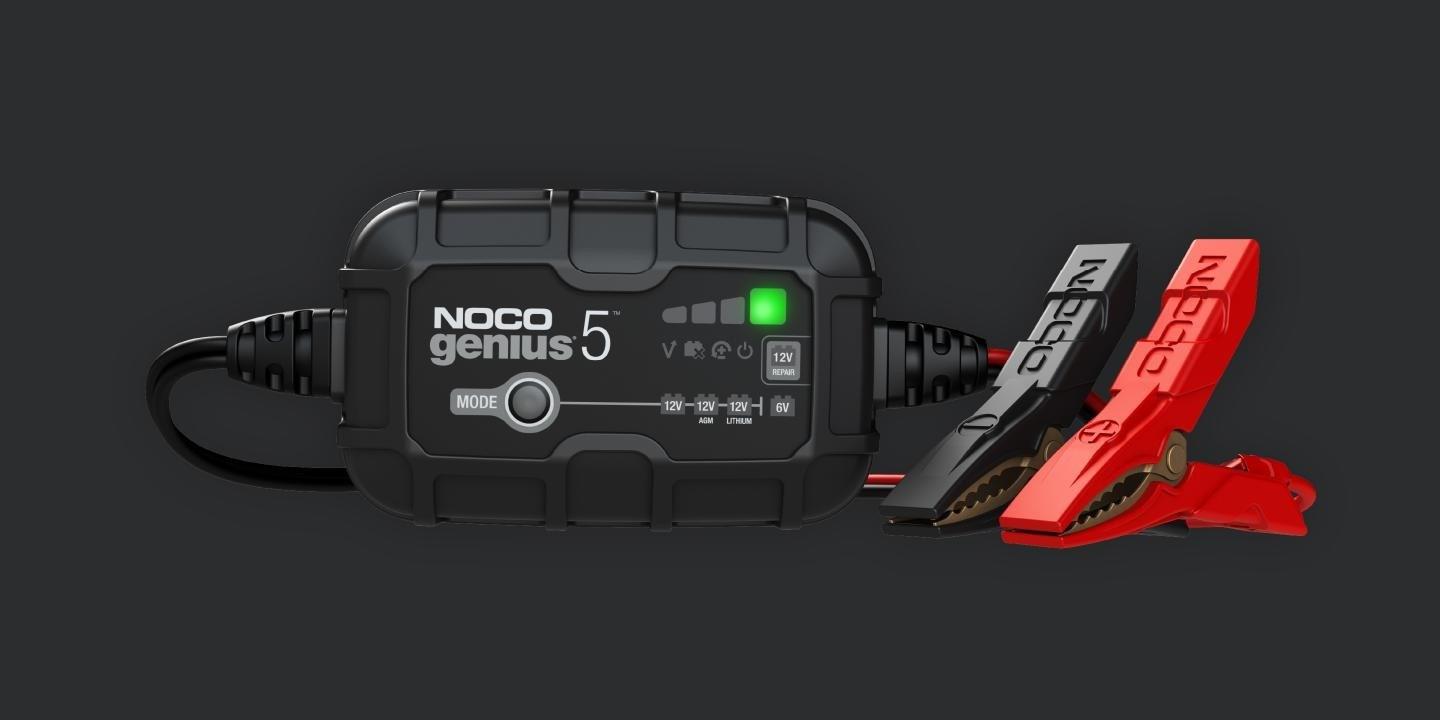 Batterioplader 5A til 6V/12V - NOCO Genius5 med vedligeholdelse og afsulfatering