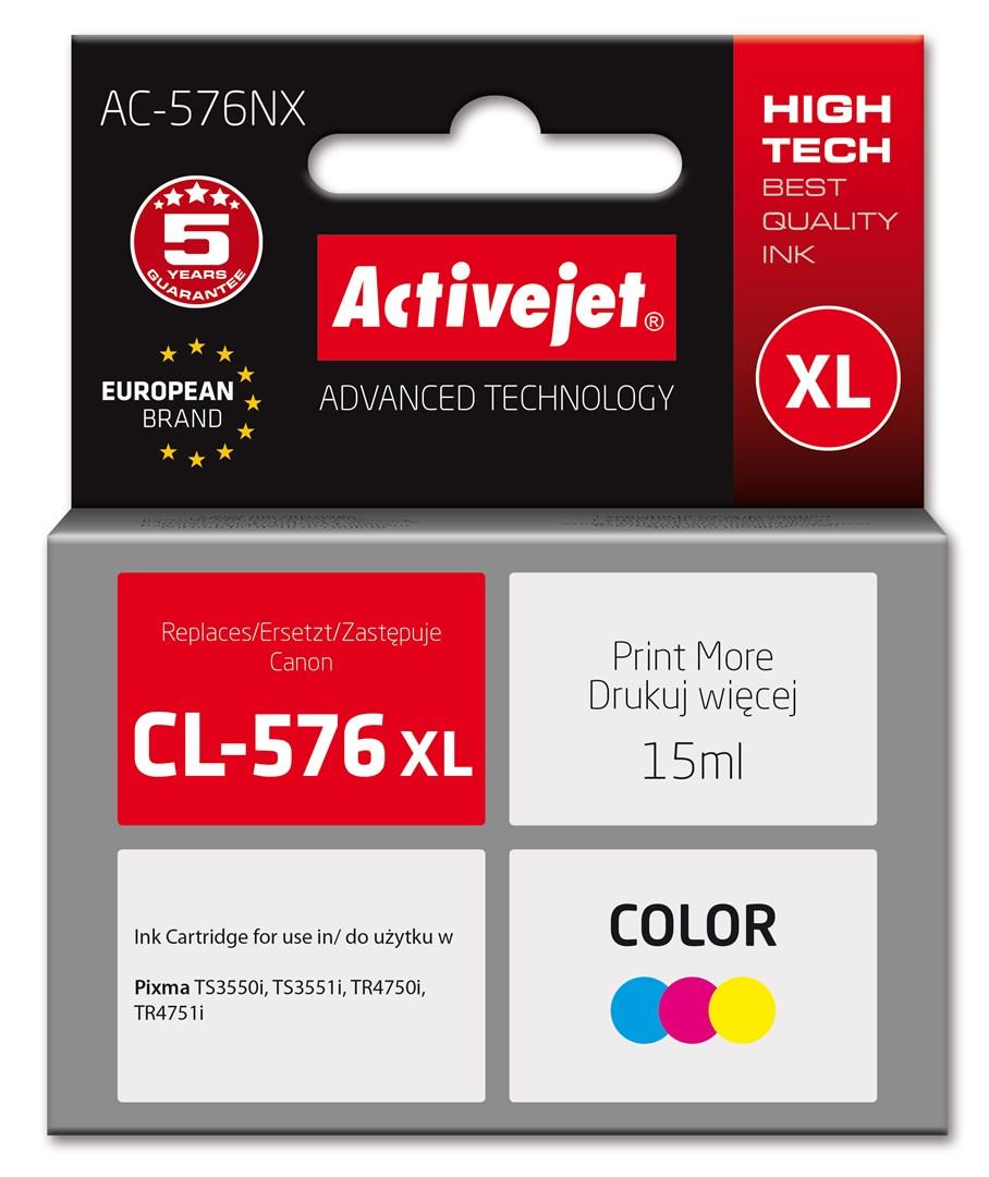 Blækpatron til Canon Activejet AC-576NX CL-576XL, farve, XL, 15 ml