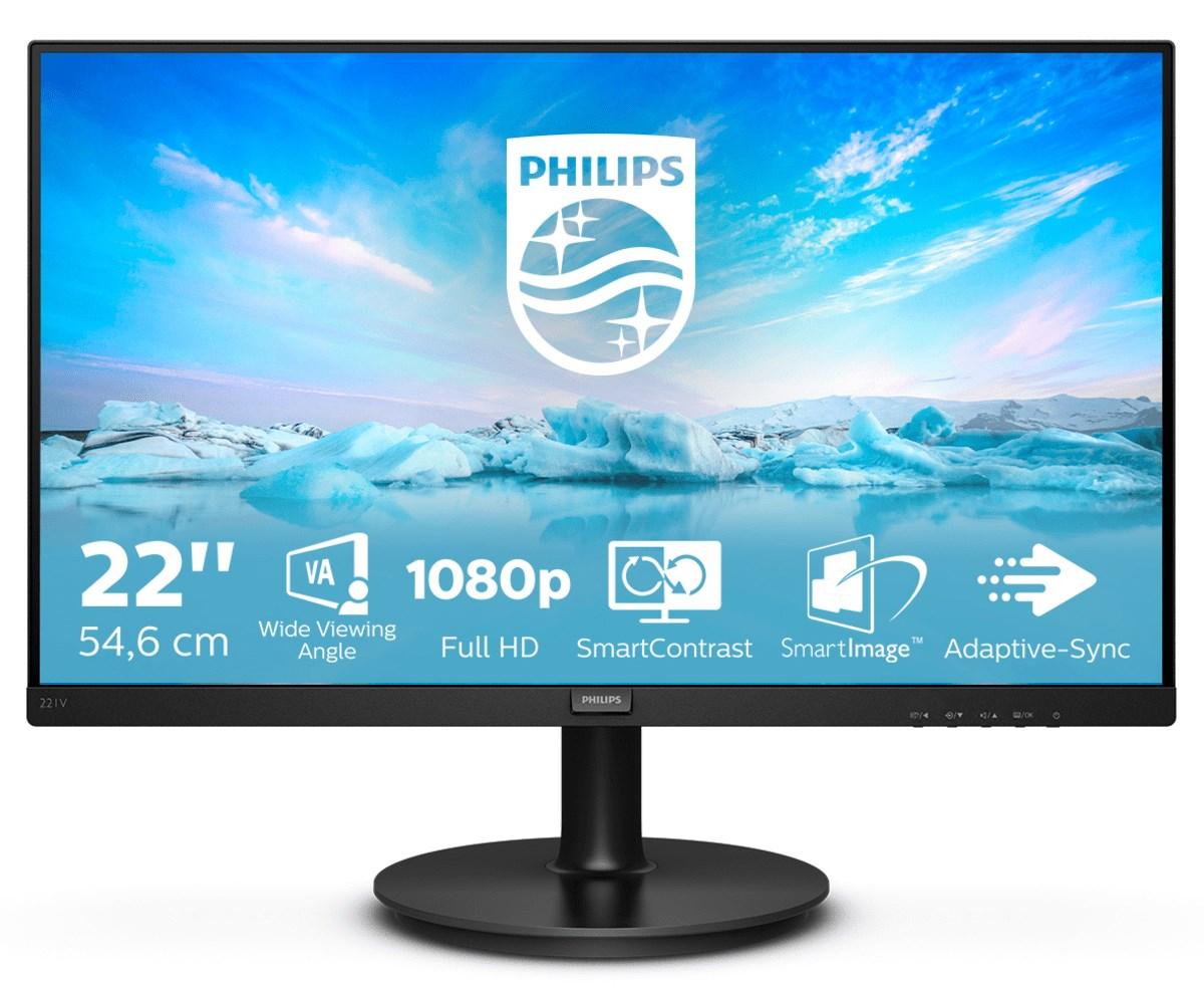 Skærm Philips V Line 22" 1080p VA 75 Hz - sort billede