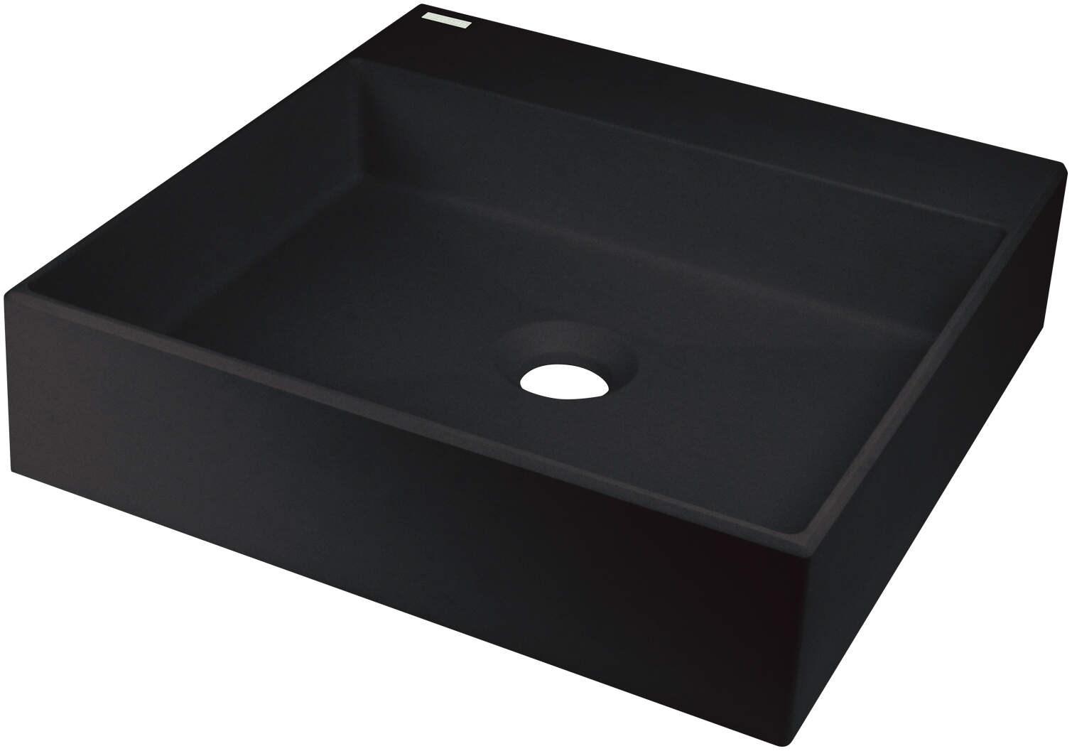 Håndvask til bordplade deante i granit - 40 × 40 cm med plads til armatur