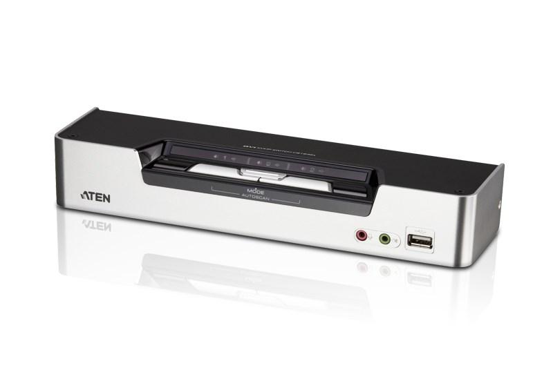 KVM-switch USB DVI Dual-View 2-porte - ATEN med lyd og USB 2.0 hub billede