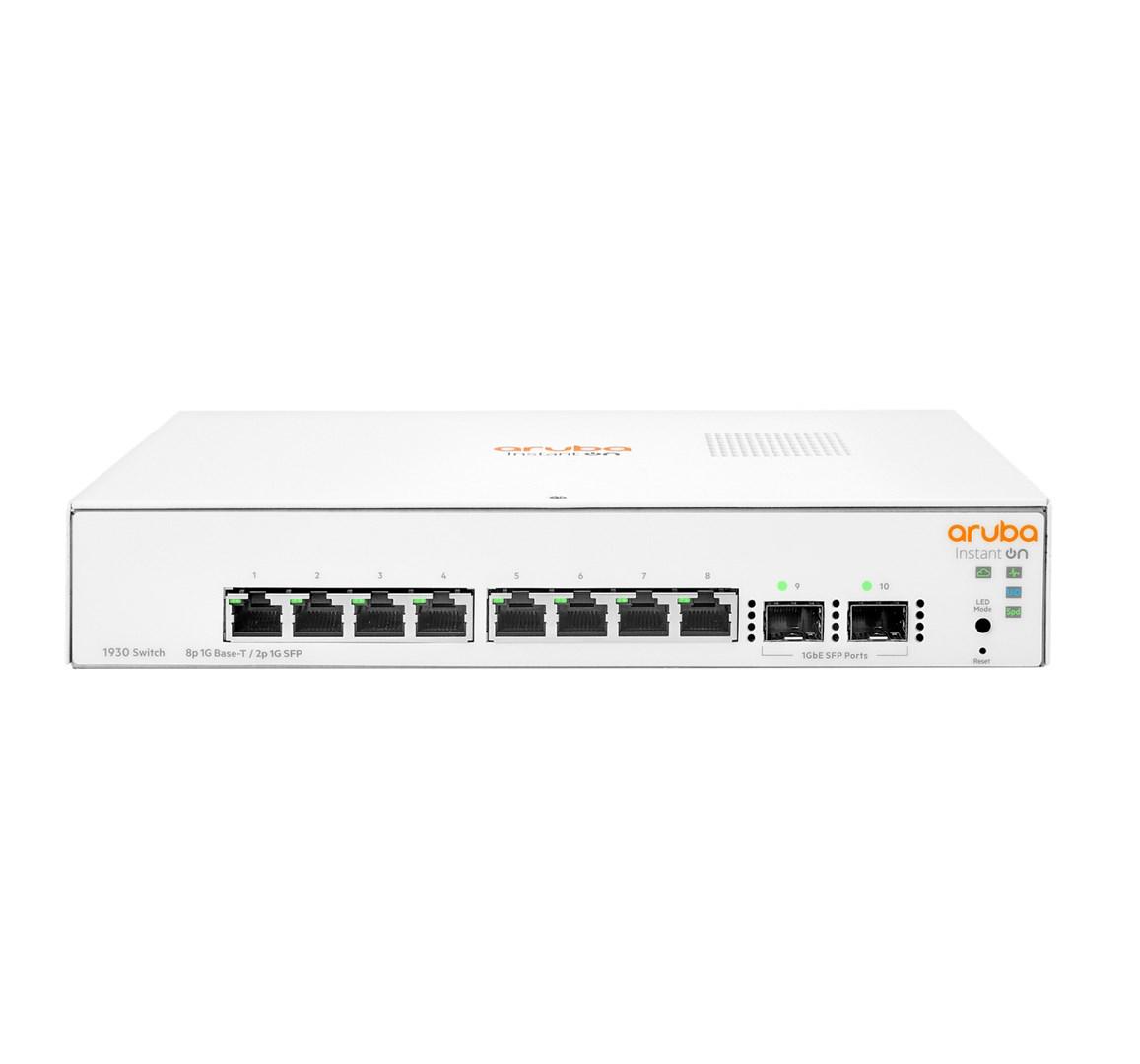 Netværksswitch HPE Aruba Instant On 1930 L2+ Gigabit, 8 porte, hvid billede