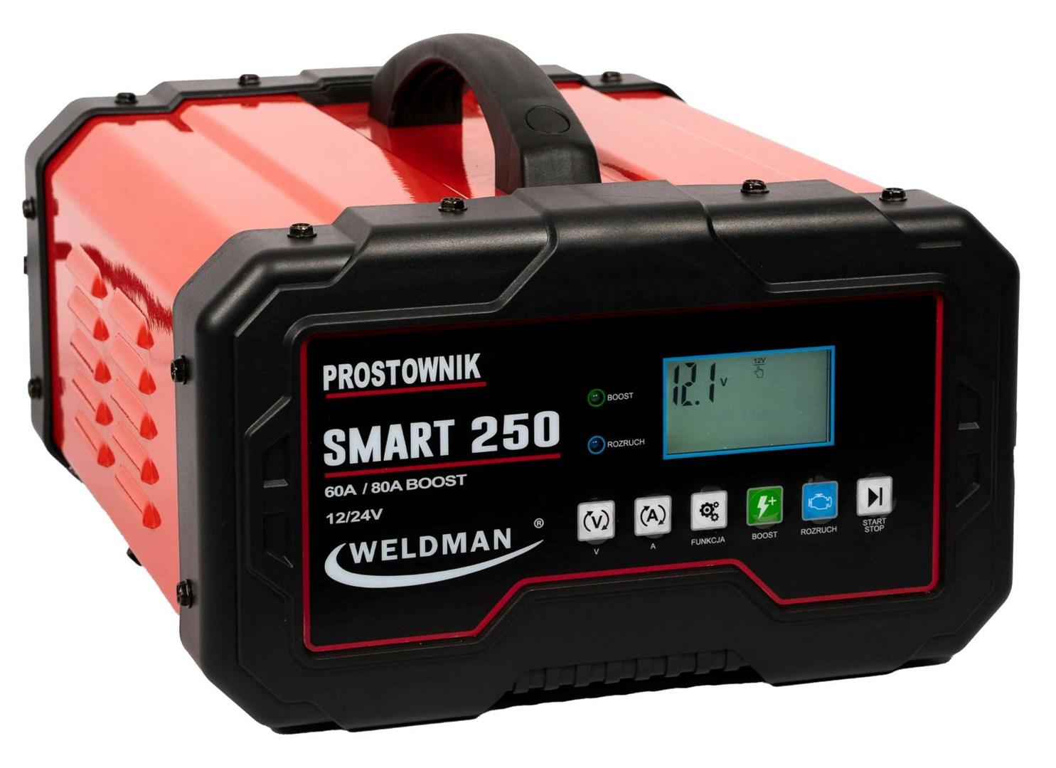 Batterioplader med starthjælp 12V/24V – WELDMAN SMART 250
