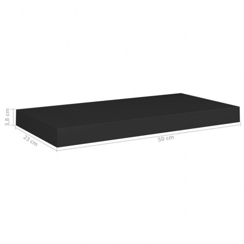 Væghylder 4 stk. 50x23x3,8 cm MDF sort (OUTLET B)