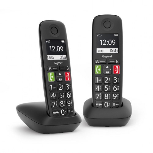 Fastnettelefon med store taster Gigaset E290 Duo - sort