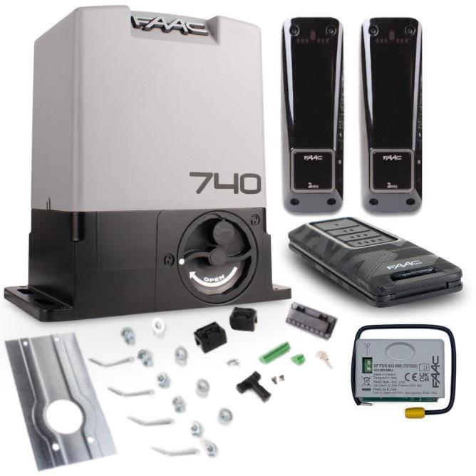 Skydedørsautomatik FAAC 740 – Delta 2 sæt til 500 kg port