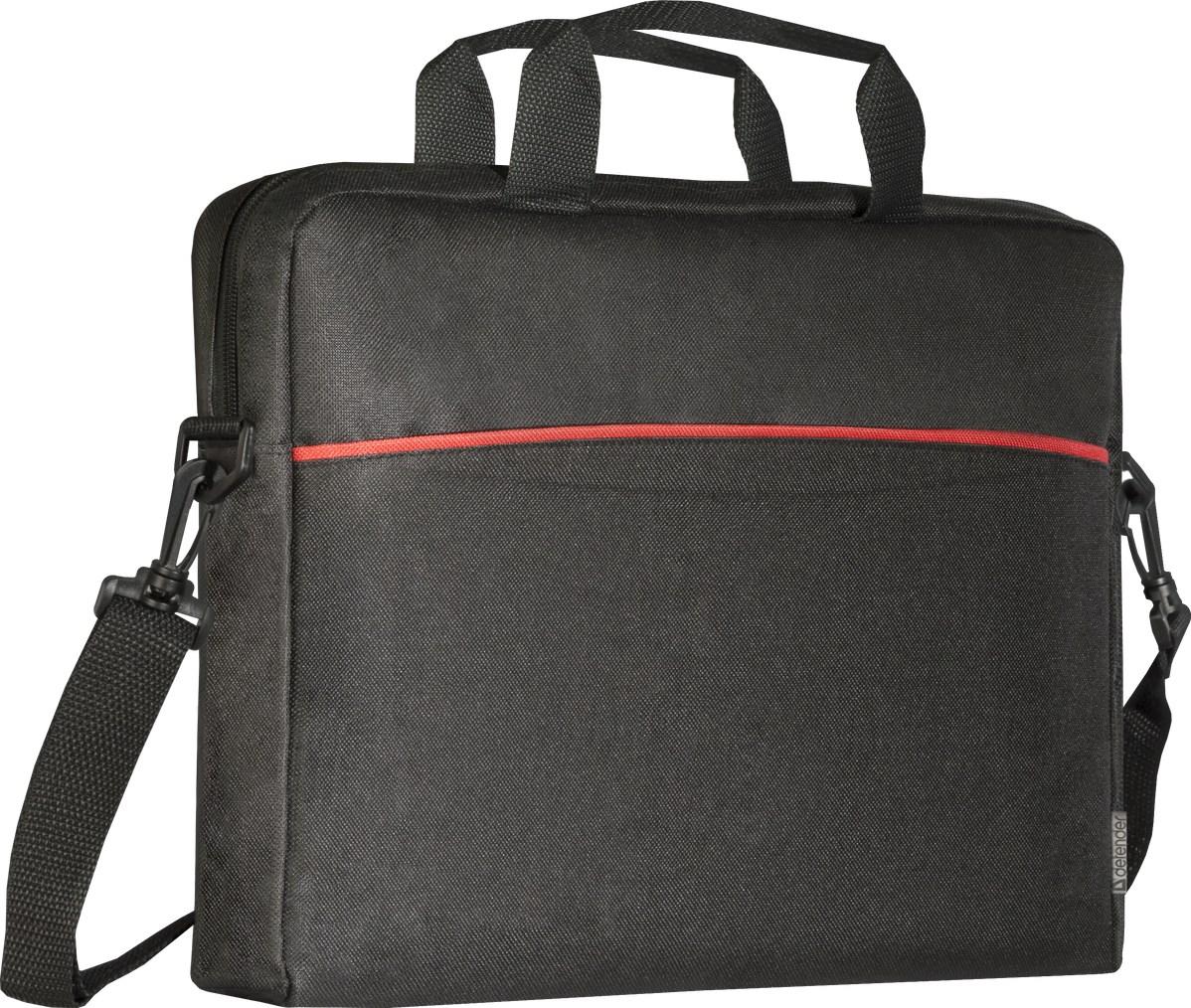 Computertaske 15,6" - Defender Lite, sort slank briefcase