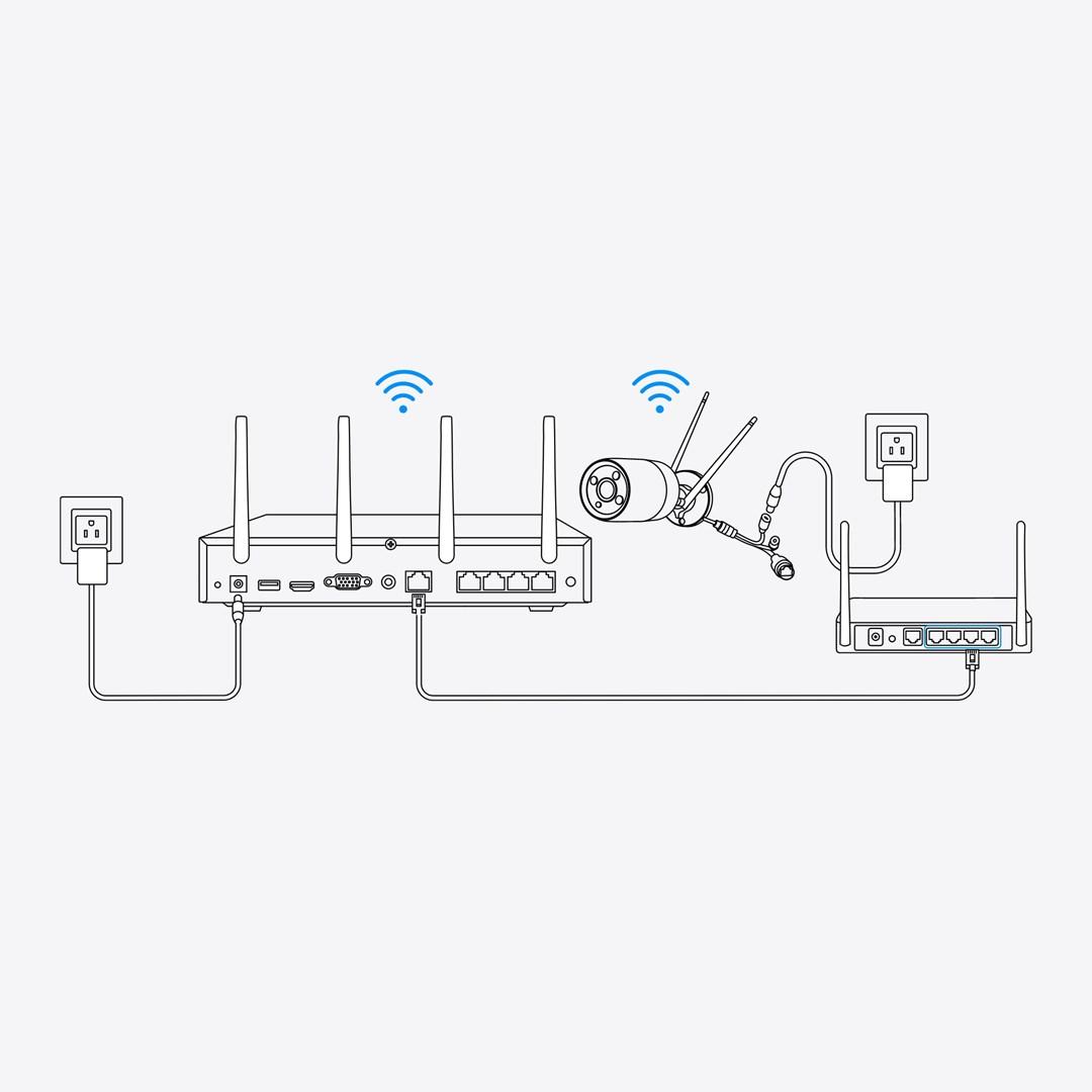 NVR overvågningsoptager Reolink NVS12W, 12 kanaler, Wi‑Fi 6, 2 TB, sort