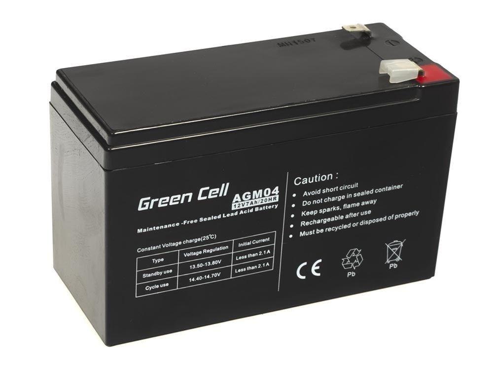Batteri 12 V 7 Ah – Green Cell AGM04 VRLA (lukket bly) billede