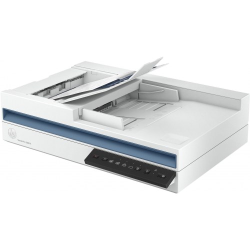 Scanner HP ScanJet Pro 2600 f1 — flatbed og ADF, A4, 600 dpi, hvid
