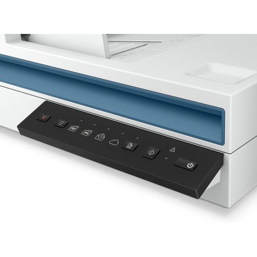 Scanner HP ScanJet Pro 2600 f1 — flatbed og ADF, A4, 600 dpi, hvid