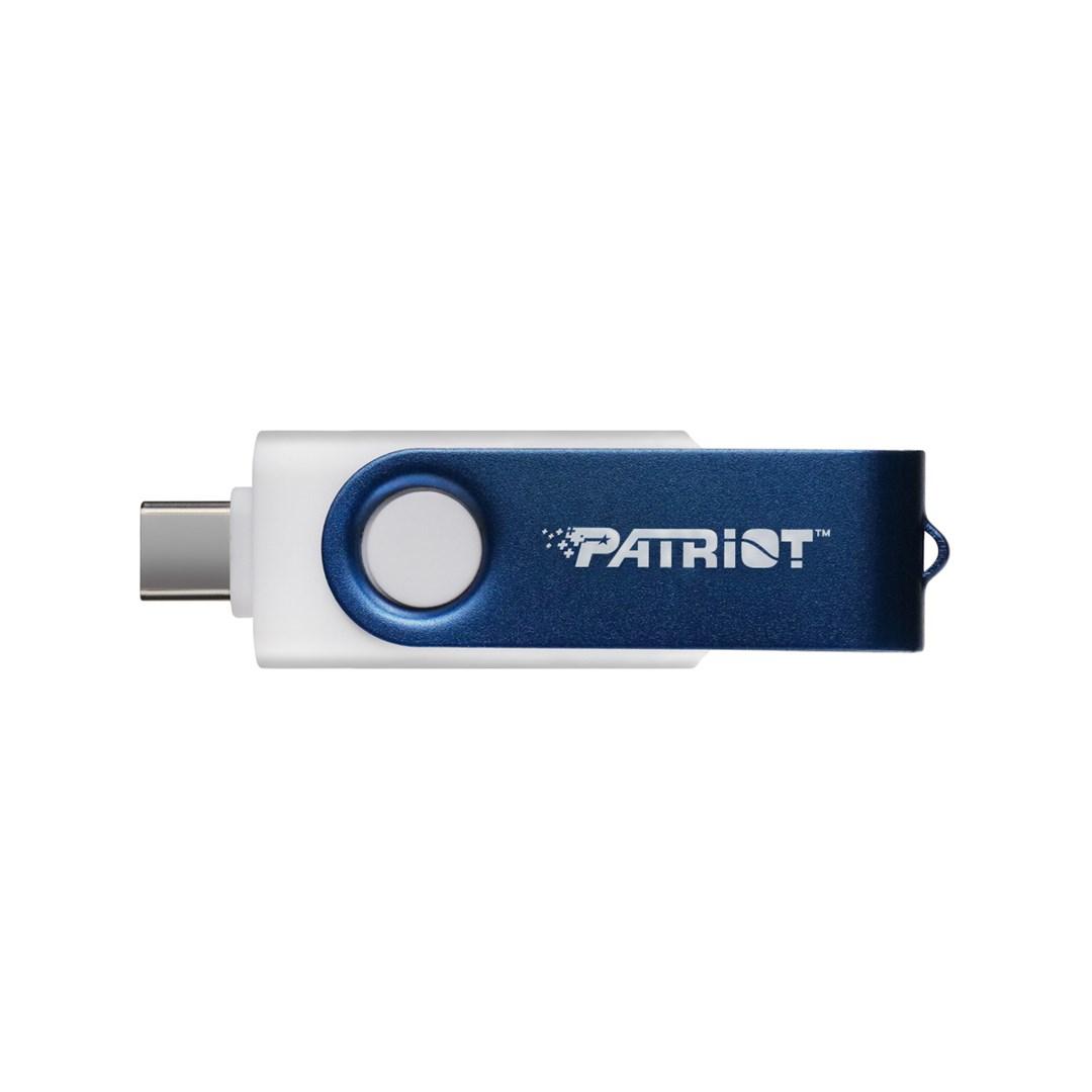 USB flashdrev 64 GB Patriot Xporter X550 Dual USB A+C - hvid/blå