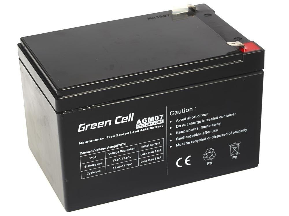 Batteri 12V 12Ah - Green Cell AGM07 GEL billede