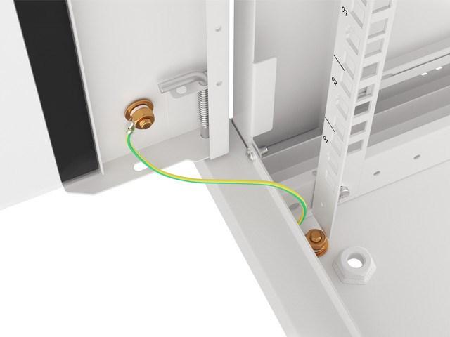 19" serverrack vægskab - Lanberg 6U, 600×600 mm, grå med glasdør