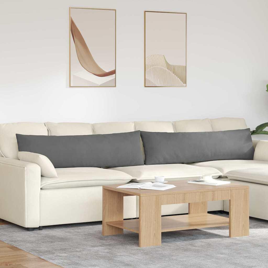 Sofapuder 2 Dele 50 X 30 Cm Stof - Mørkegrå / 40 x 145 cm