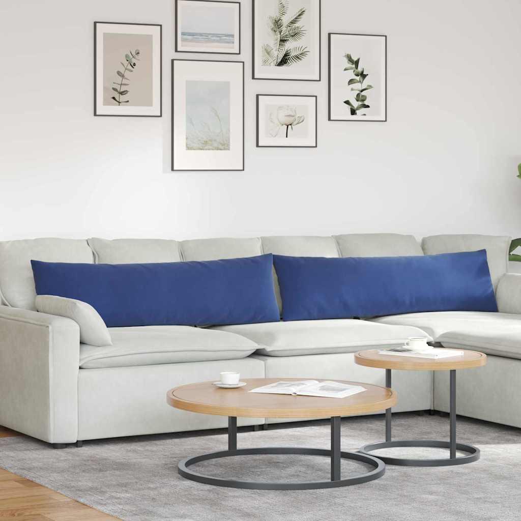 Sofapuder 2 Dele 60 X 40 Cm Velourstof - Politi blå / 40 x 145 cm