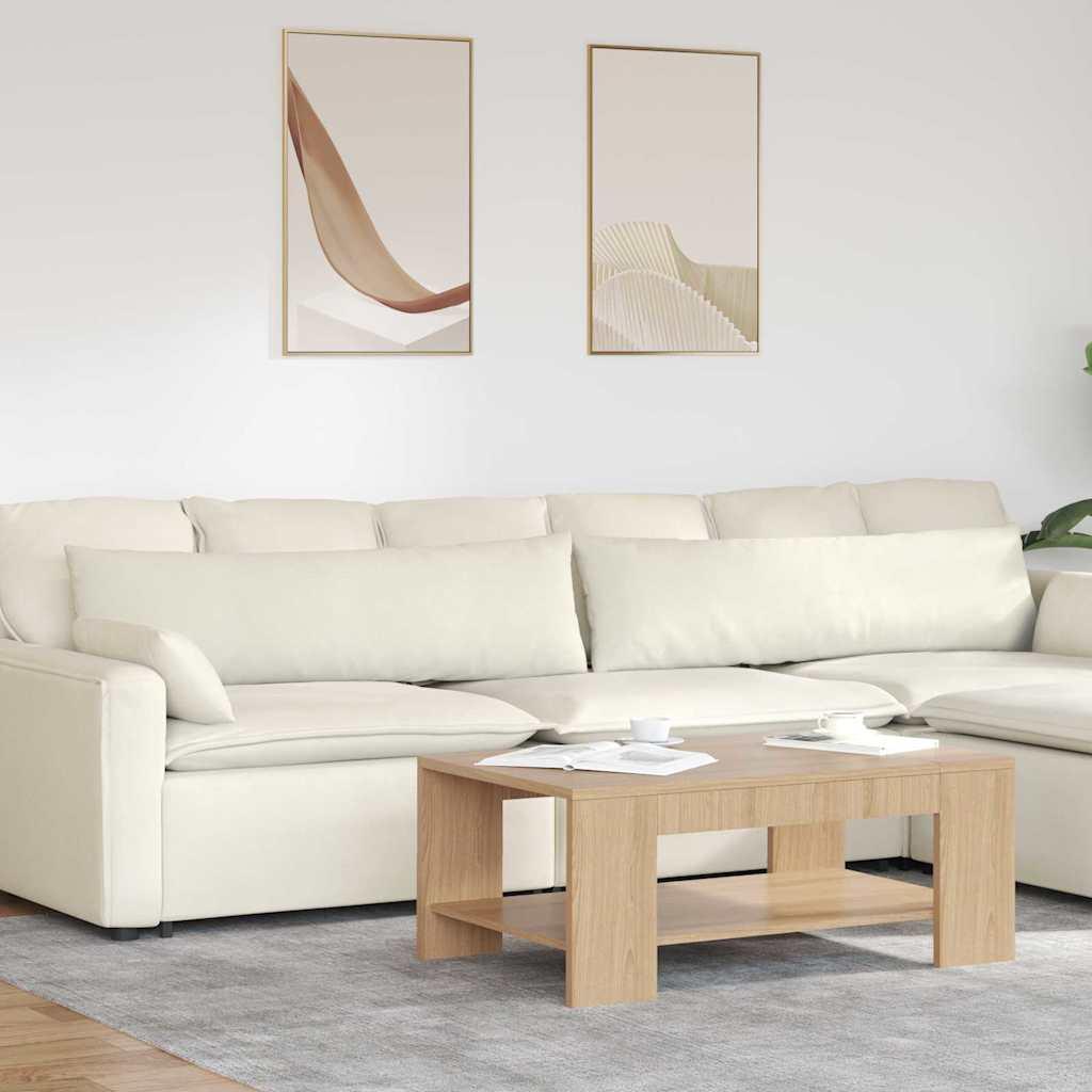 Sofapuder 2 Dele 60 X 40 Cm Velourstof - Creme / 40 x 145 cm