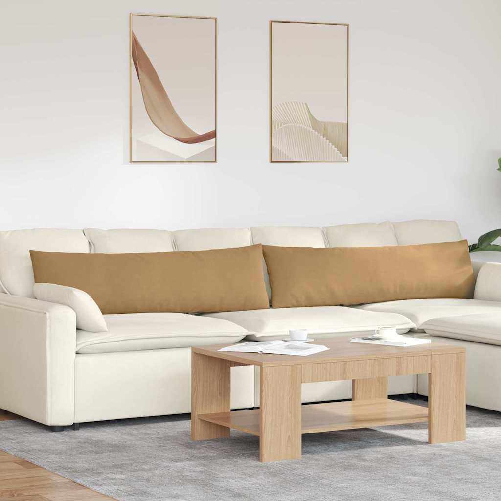 Sofapuder 2 Dele 60 X 40 Cm Velourstof - Brun / 40 x 145 cm