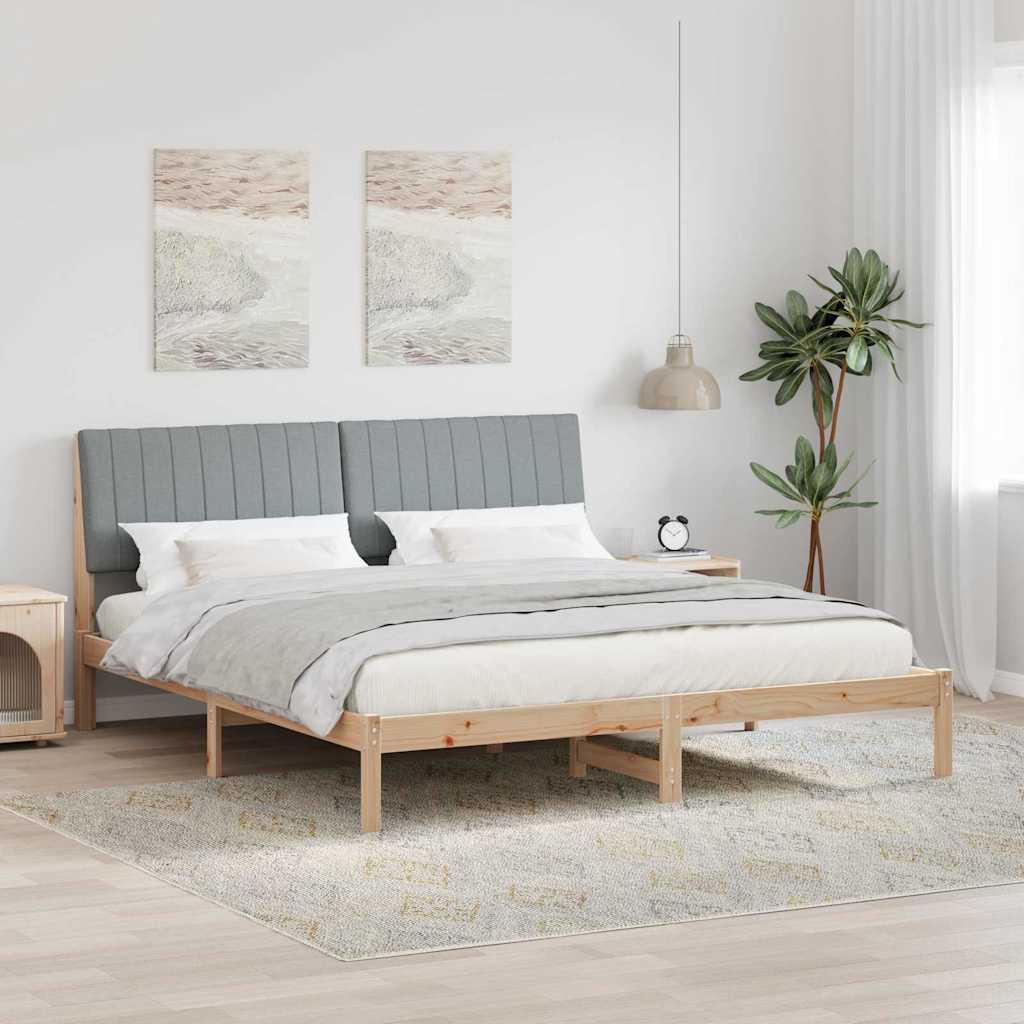 Sengestel med hovedgÃ¦rde Brun 180 x 200 cm Stof