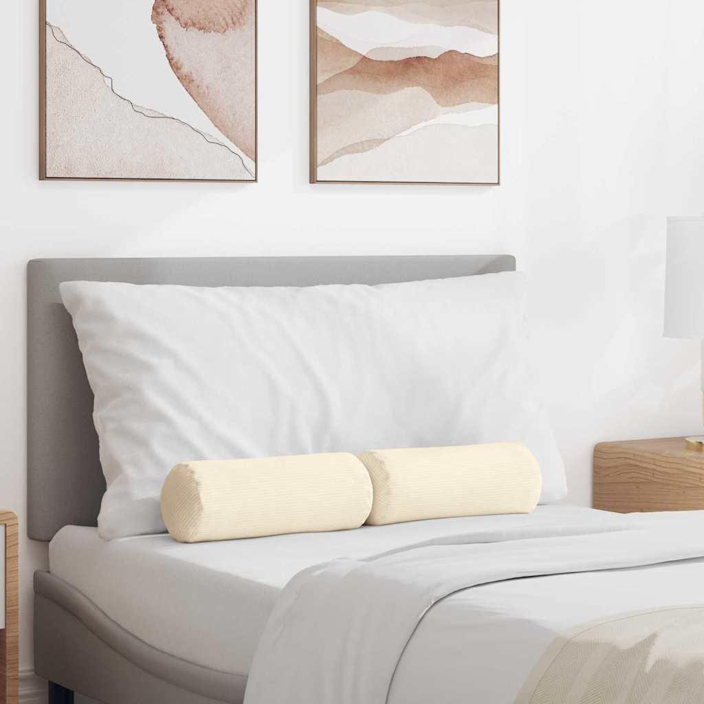 Bolsterpuder 2 stk Creme Ã 15 x 40 cm Velourstof