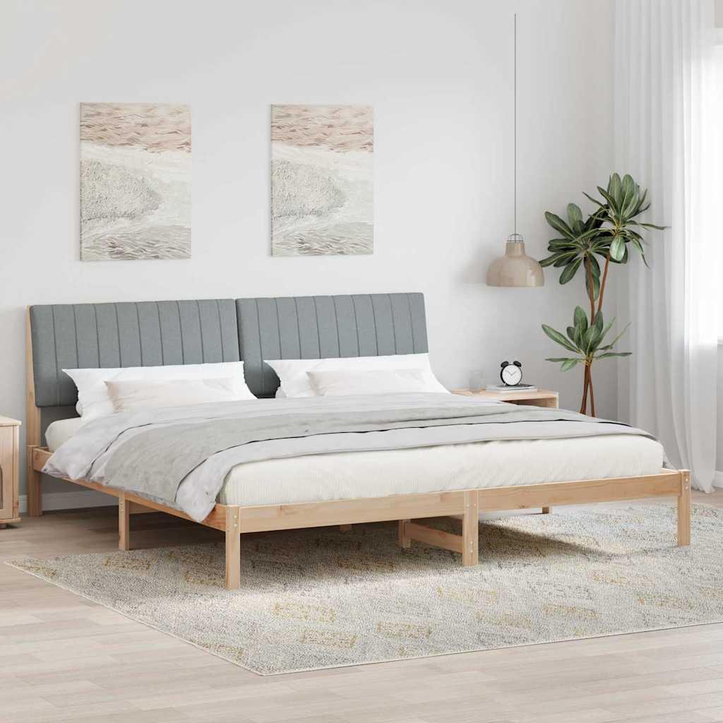Sengestel med hovedgÃ¦rde Brun 200 x 200 cm Stof