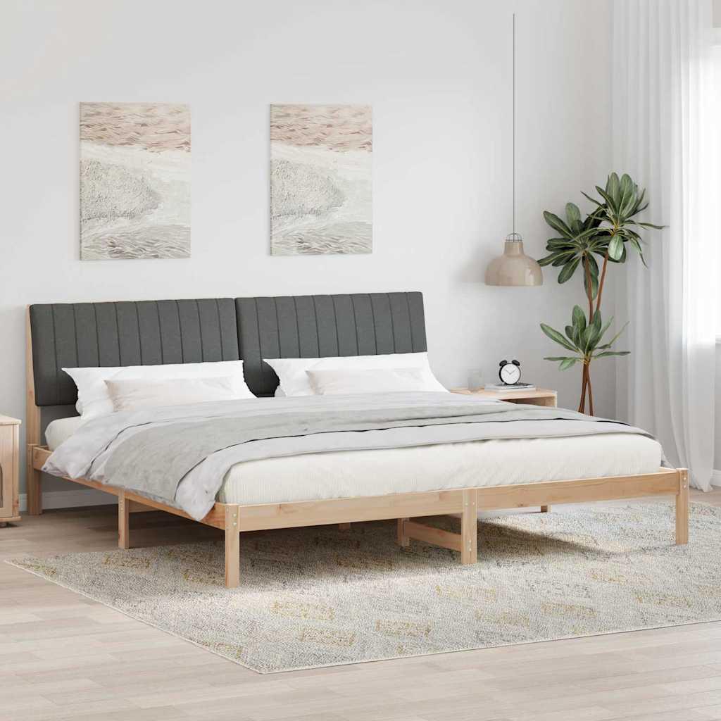 Sengestel med hovedgÃ¦rde Brun 200 x 200 cm Stof