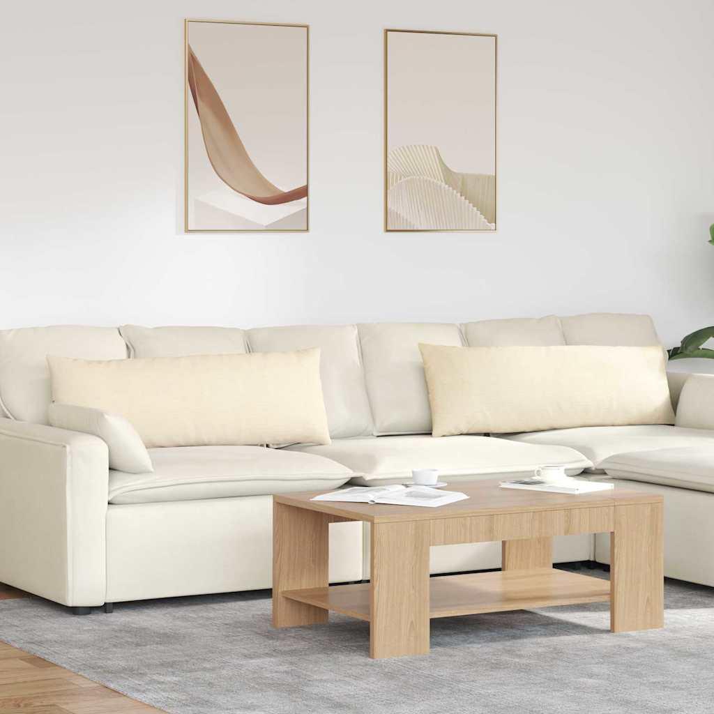 Sofapuder 2 Dele Velourstof - Creme / 120 x 40 cm