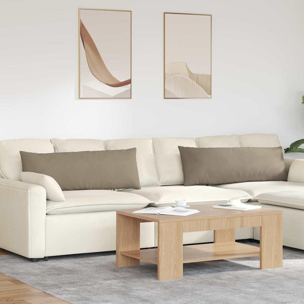 Sofapuder 2 Dele 50 X 30 Cm Stof - Gråbrun / 40 x 120 cm
